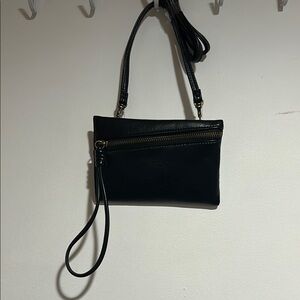 Universal Thread NWT Elegant Black Leather Clutch/Crossbody
